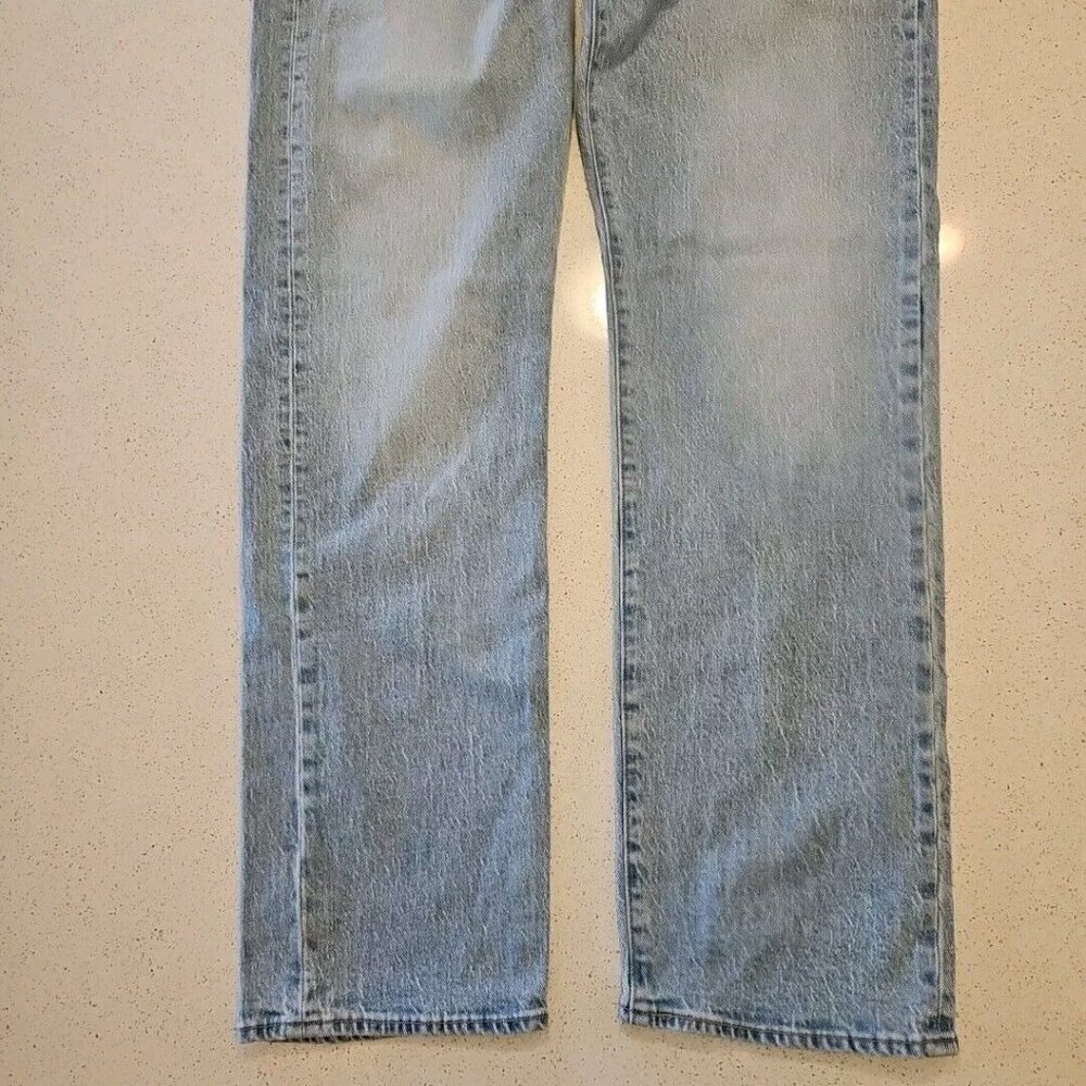 Levis 501 Jeans Mens Sz 38 x 34 Big E Red Tab Premium Blue Stone Wash Button Fly - Picture 3 of 10